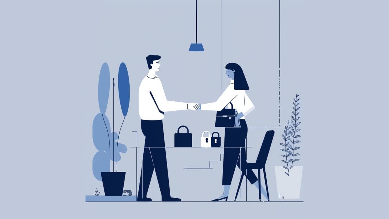 Muž a žena si podávají ruce